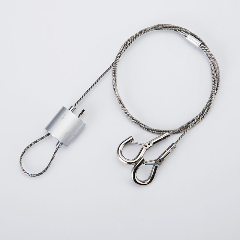Adjustable Two Way Wire Looping Cable Grippers Hanging Suspension Kits Spring Hook Hardware Fitting