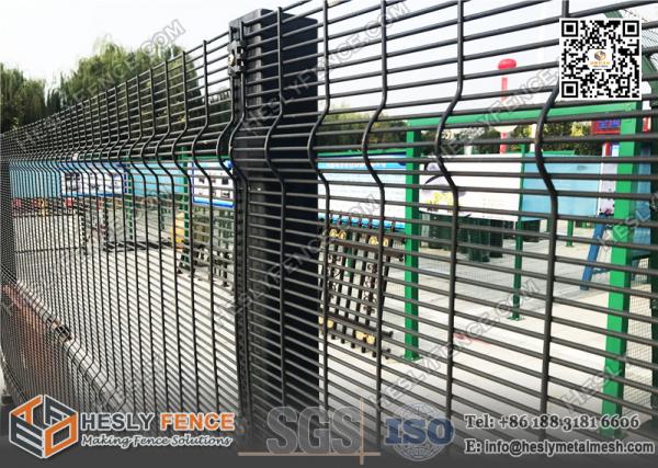 Buy Black Color 358 High Security Mesh Fence | Anti-climb & Anti-cutting Aperture | Prison Fence Supplier at wholesale prices