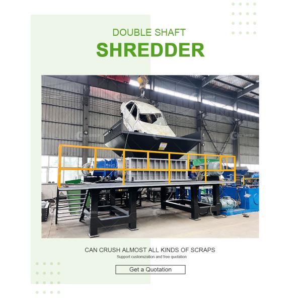 15kW Multifunctional Double Shaft Shredder for Mini Plastic Waste Processing Plant