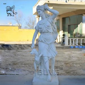Quality White Marble Greek Goddess Artemis Sculpture Stone Goddess Of Hunting Statue for sale