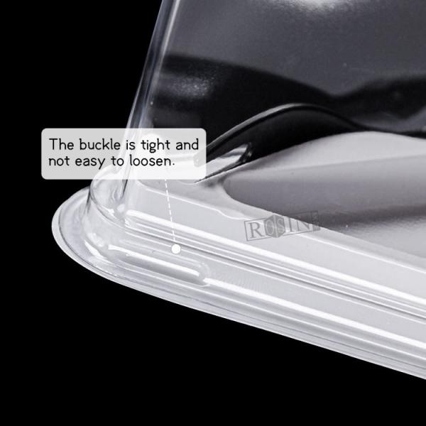 Customizable Plastic Bakery Packaging Triangle Cake Box Transparent With Lid