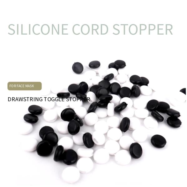 black Face Mask Rope Silicone Clip Elastic Cord Stopper Toggle