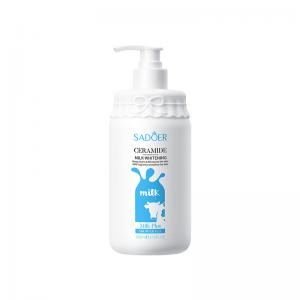 Quality MSDS Goat Milk Shower Gel Body Clean Care Skin Moisturizing Brightening Exfoliating Shower Gel for sale