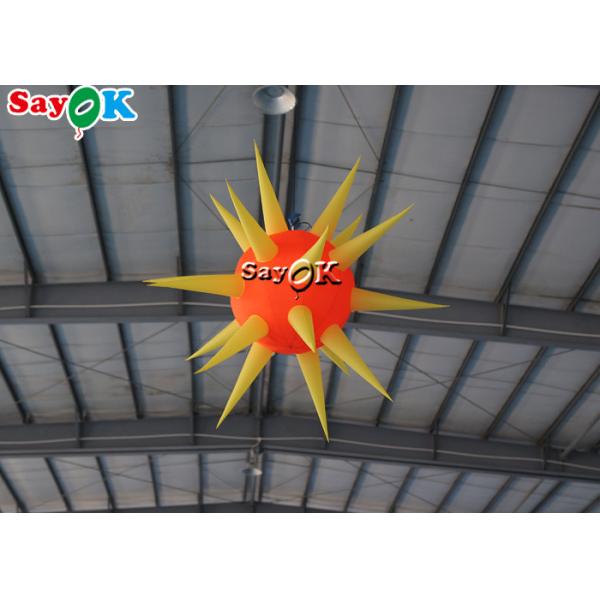 Ceiling Suspended Inflatable LED Spike Ball For Club Stage Party Event Decoration