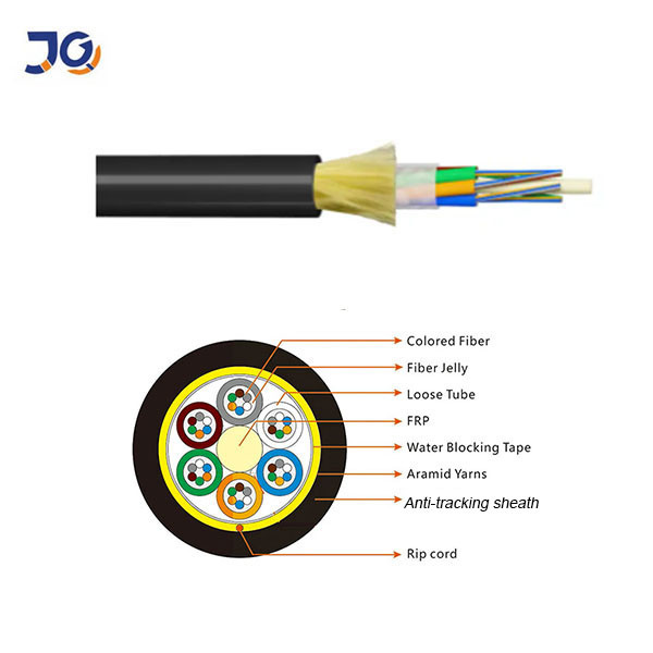 Double Jacket ADSS Outdoor Aerial Fiber Optic Cable Self Supporting 48 Core