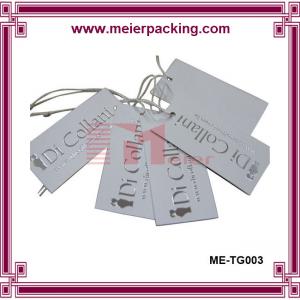 Quality China Craft white Paper Jeans Hangtag Custom Printing with hot stamping logo for sale