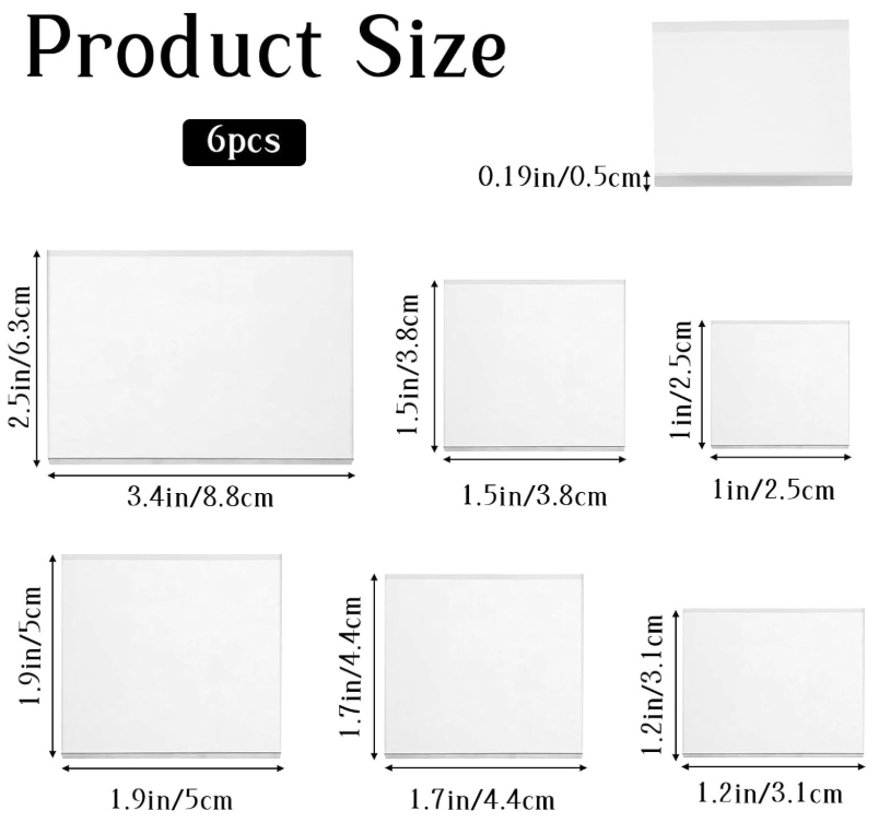 Clear solid acrylic block display showcasing jewelry items