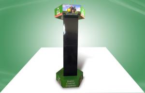 Quality Eco Friendly Six Side Show Cardboard Floor Display Stands For Pet Wear Products for sale