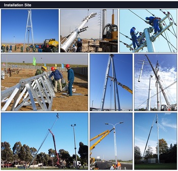 Single Circuit Electrical Power Transmission Poles Polygonal Pole With Bitumen Q345