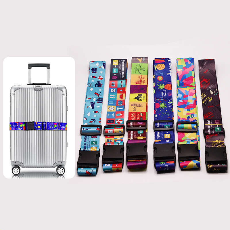 Adjustable Polyester Luggage Strap with Zipper, Button & Combo Lock