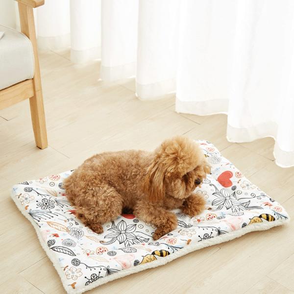 Breathable Small Pet Blanket Fleece Polyester Reversible Thick Warm Throw