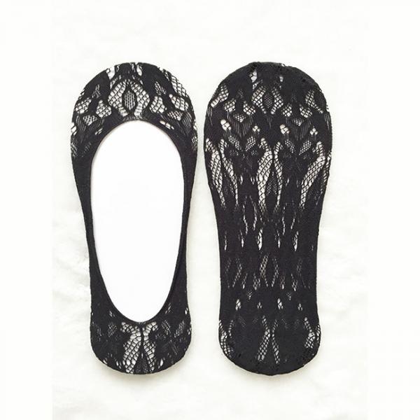 Buy Commercial Invisible Shoe Liner Socks Casual Lace Boat Socks Black at wholesale prices
