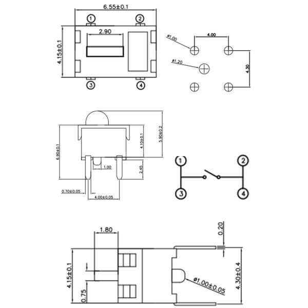 50mA 12VDC Normally Open Normally Closed Micro Motion Sensor Switch IP65