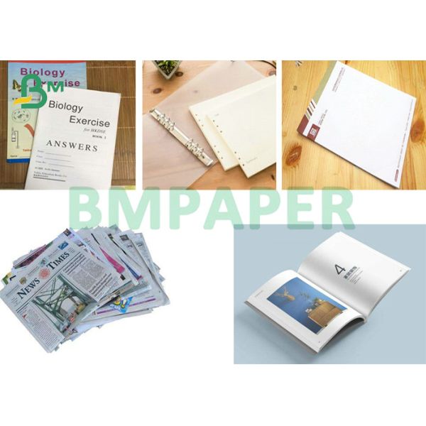 1000mm Width 55gsm Offset Paper Jumbo Roll For Book Inner Pages 