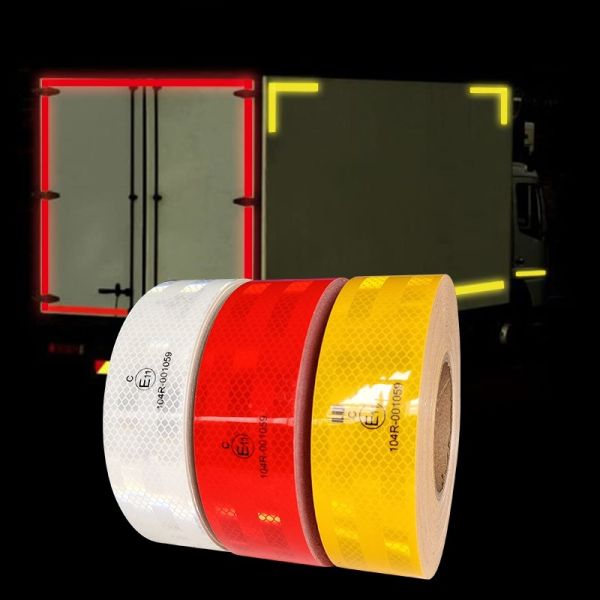 Red White Yellow Hi Vis Reflective Conspicuity Tape For Trailers