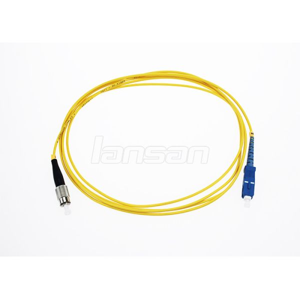 Customized Length Simplex SC To FC Patch Cord Low Insertion Loss / High Return Loss