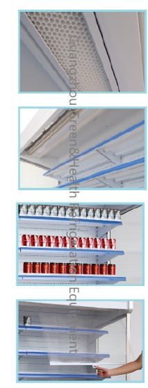 Fruit / Drink Gray Multideck Open Chiller Adjustable For Convenience Store