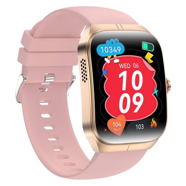 FitCloudPro Compatible Square Shape Smart Watch Voice Control Bluetooth Calling Smartwatch