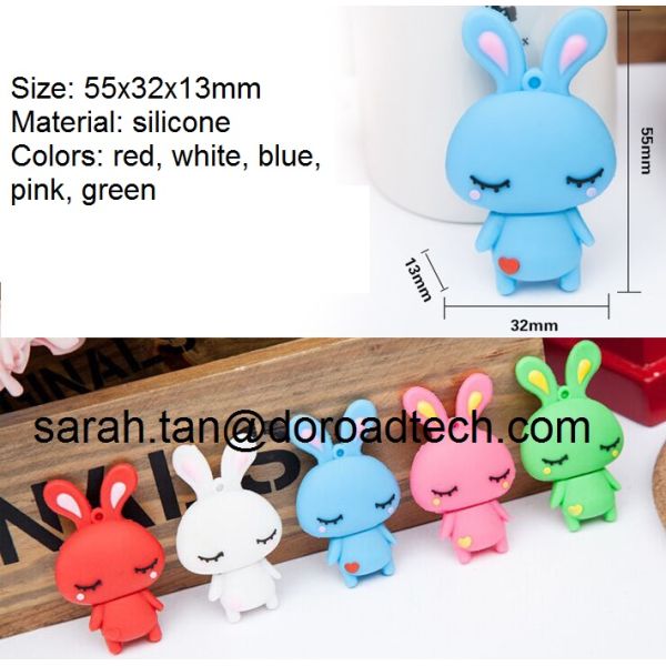 Cartoon Little Rabbit USB Pen Drive/Customized Cartoon PVC USB Disk