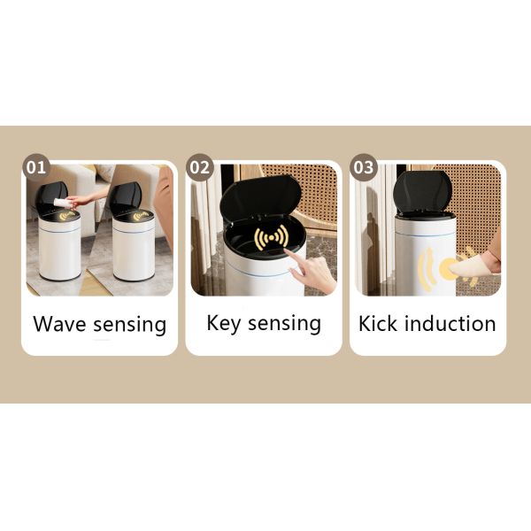 12L Self-sealing & Self-packing Sensor Auto Bag Change Self Sealing Waste Bin