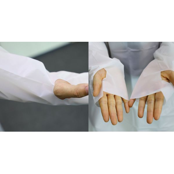Disposable CPE/PEVA Plastic Gown Long Sleeve Apron With Thumb Loop Cuff