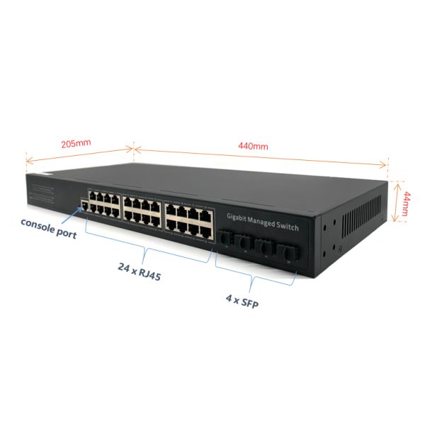 4 SFP Industrial Management Ethernet Switch MSG8424 24 BaseTX POE PSE