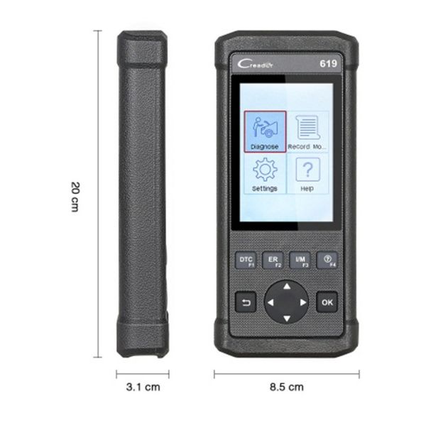12V Car Engine Code Reader , CReader 619 Launch Diagnostic Equipment Plastic