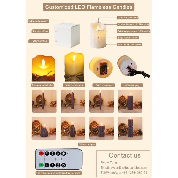 Remote Control Halloween Floating Candles Customized LED Flickering Flameless Candles Battery Operated