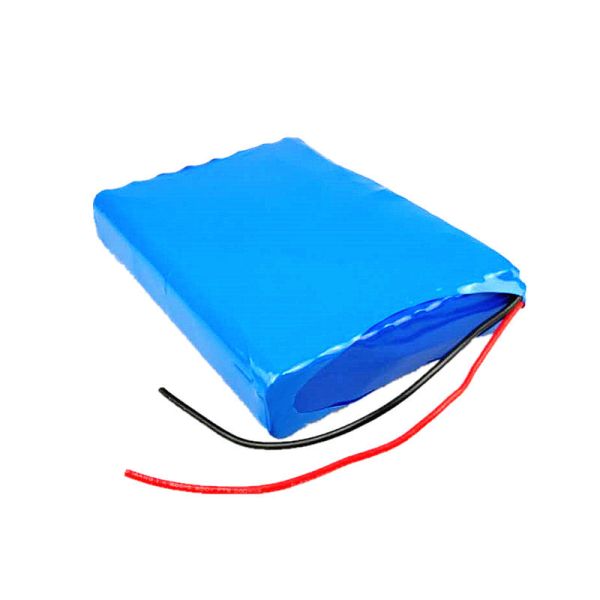 24V 20Ah Thin Flat Rectangular 18650 Lithium Ion Battery Pack Bare Red Black Wires Built-in BMS Rechargeable Li-ion Battery for Massage Equipment, CE