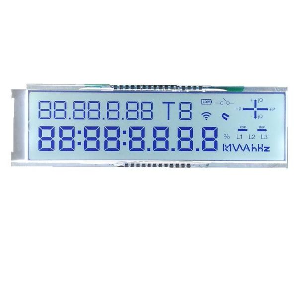 Customized Size Fstn 7 Segment Positive Transflective Lcd Panel With Backlight Lcd Display Screen For Smart Electricity Meter