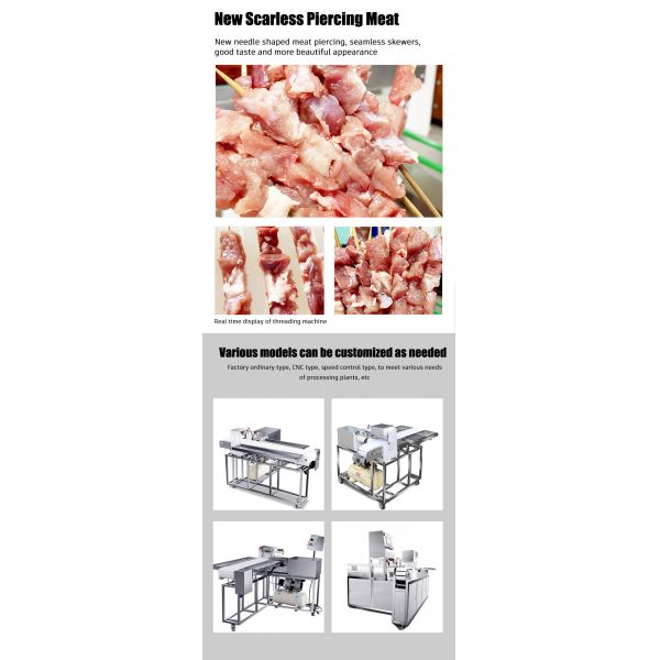 automatic cutting string meat beef mutton vegetable barbecue industry satay kebab skewer making machine skewer equipment