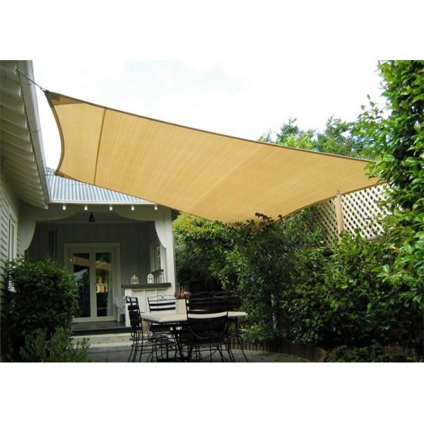 Triangular / Rectangular Garden Sun Shade Sail 100% HDPE With UV Customized Size And Color