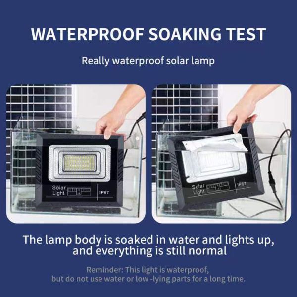 High Lumen Solar Floodlight with 3-8h Timing Function and 90 Ra Color Rendering Index