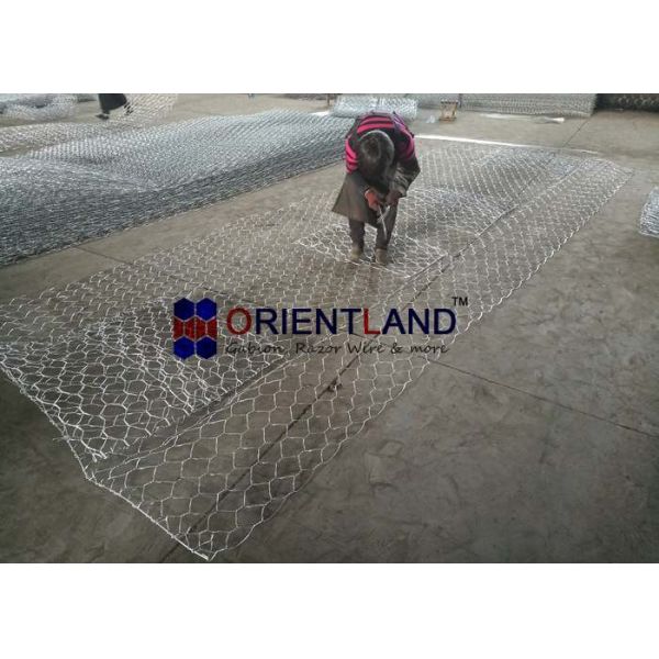 Galfan Wire Coating Garden Galvanized Gabion Mesh River Diversion Structures 6×2×0.3m