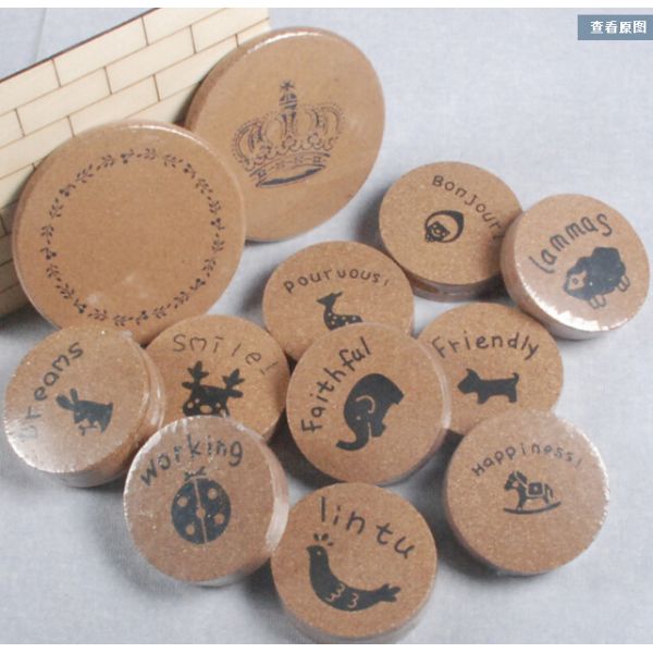 Mini Cartoon Cork Coaster with silkscreen printed logo, customized size is available