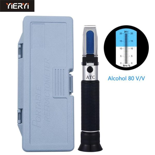 Handheld Refractometer with 0-80% Brix Range and ATC for Accurate Alcohol and Sugar Measurement