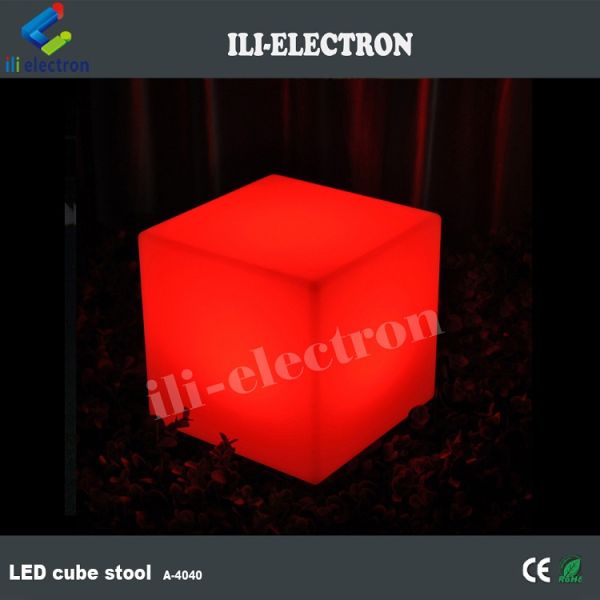 waterproof colorful light up cube chair