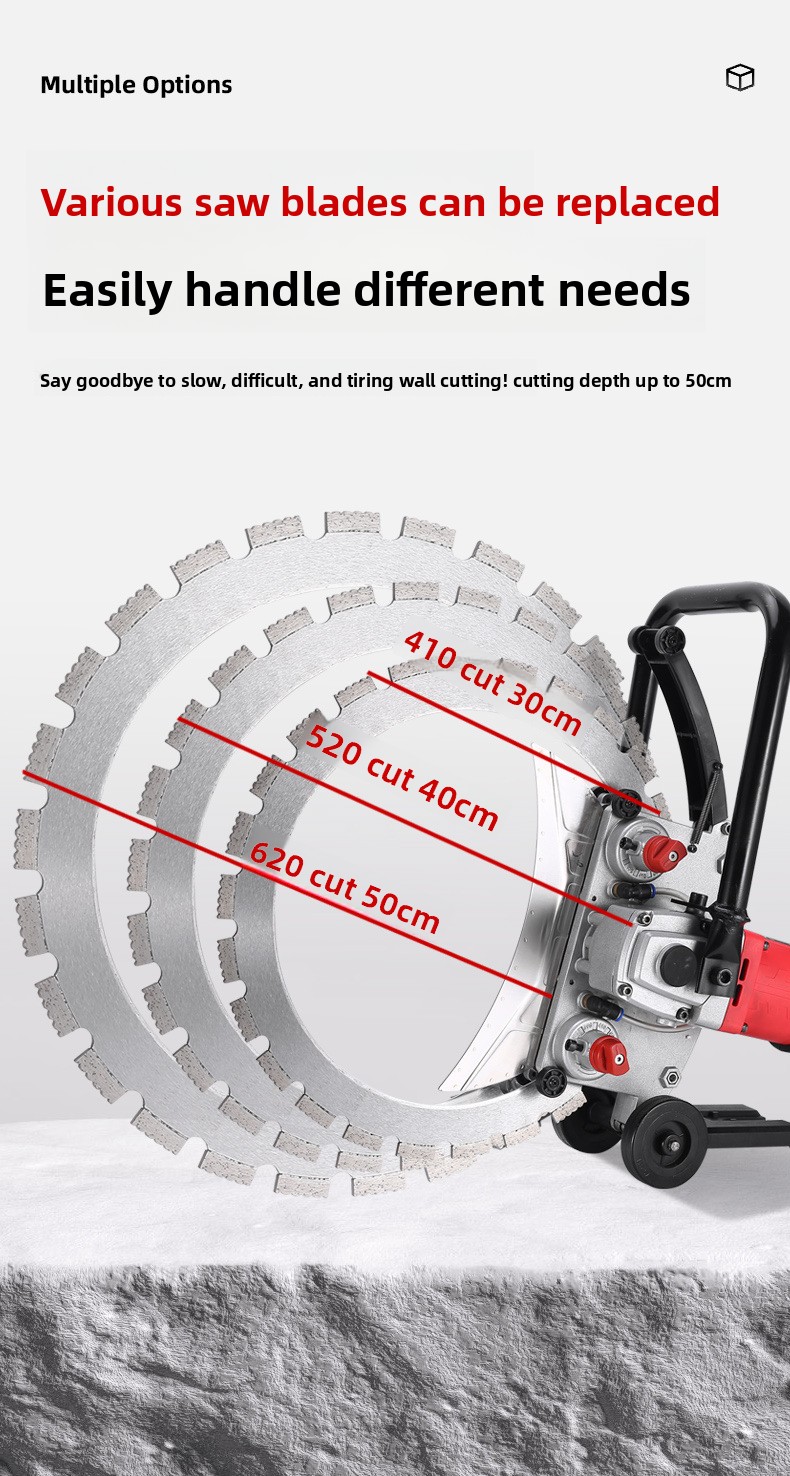 High Power Brushless Concrete Wall Cutting Machine Multi-Function Door and Window Opening Stone Cutting Saw for Construction