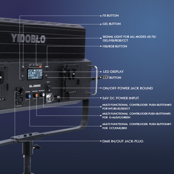 9990k 300w RGB LED Studio Lights App Control Video Making Kits With External Power Supply