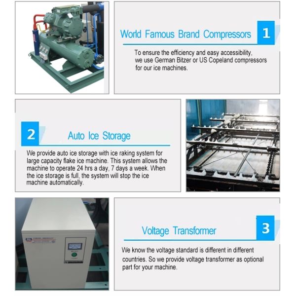 40T/24H Automatic Ice Maker Machine For Mine Cooling And Freezing