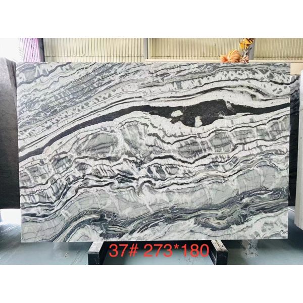 Transform Your Dining Table with Brazil's Popular Stone Panda Impression Marble Slab
