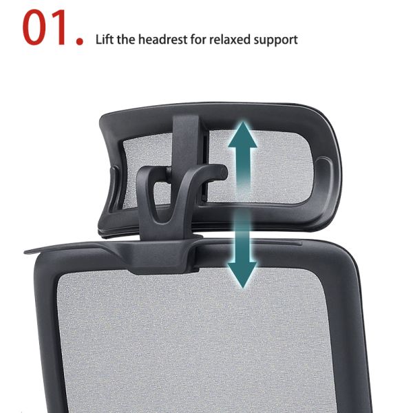 customization Office Breathable Mesh Chair with Adijustable Height, Comfortable Headrest, Ergonomic Chair, Mobil Sik Slide Office Chair