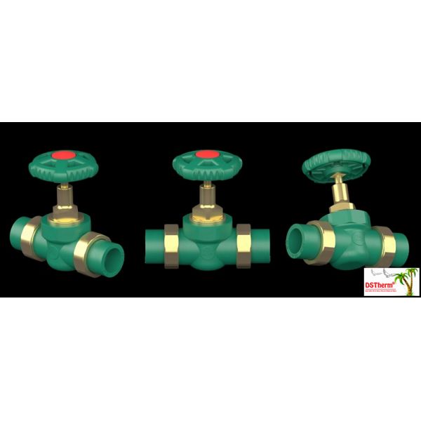 PPR Double Union Ball Valve Exposed Installation Corrosion-Resistant Customized Size