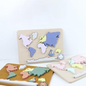 China Silicone World Map Personalized Baby Puzzle For Toddlers Montessori Educational on sale