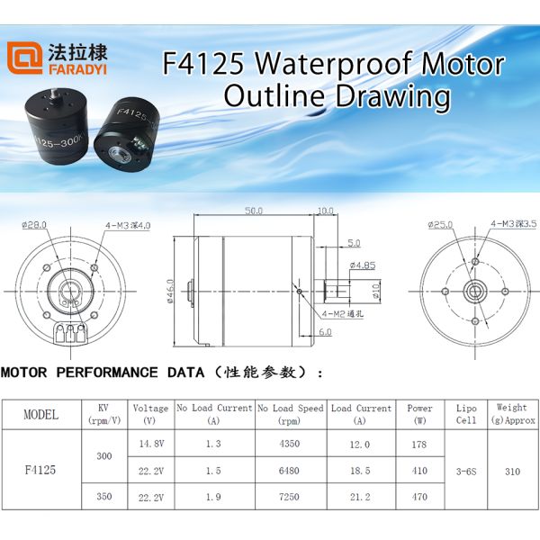 Faradyi Customization High Power And High Efficiency Propeller Potting Waterproof Brushless Motor For Pool Cleaning Marine