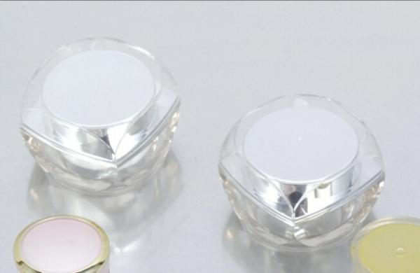 5ml 10ml 15ml 30ml 50ml square plastic cosmetic pot acrylic silver gold empty cosmetic jars