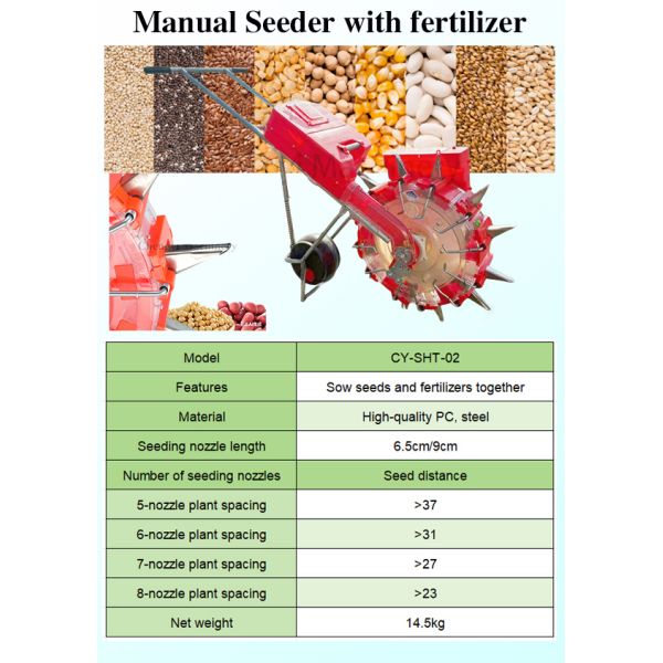 Manual Seeder Machine with Fertilization Versatile Hand Planter