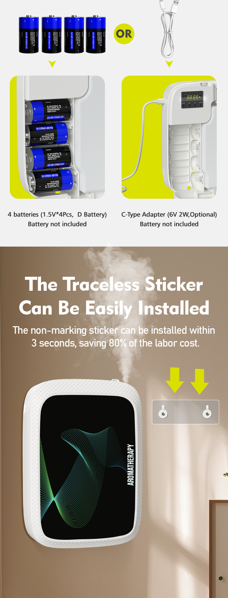 Eco Friendly Aroma Diffusers With Timing Function Commercial Wall Mounted Scent Diffuser