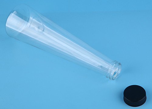 Disposable PET Clear Plastic Drinking Bottles with Black Screw Cap