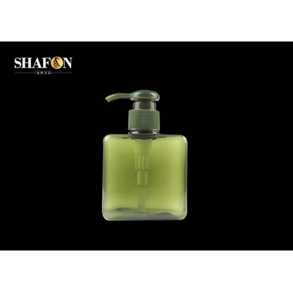Recyclable Empty Plastic Lotion Bottles , 250ml Plastic Pump Bottles Green / Brown Color